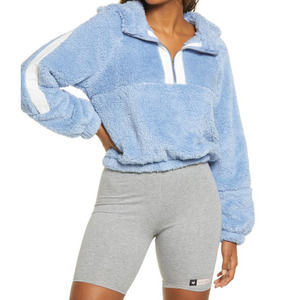 BP. Teddy Plush Fleece Hoodie Sweatshirt S Half Zip Womens Blue Forever NWT
